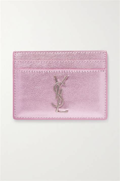 ysl pink chrome card holder